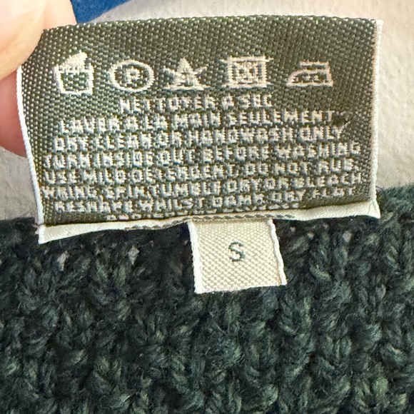 Carraig Donn Ireland Dark Green Pure New Wool Knit Buttoned Cardigan Sweater Top - Picture 3 of 9